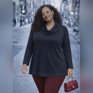 Debbie Morgan | Minimalist Cozy Luxe | Cowl Neck Sweater Tunic | Size L